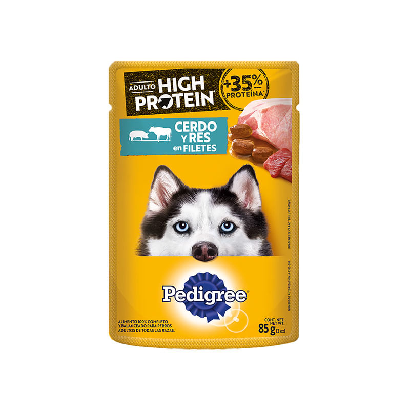 Pedigree Sobre High Protein Cerdo y Res
